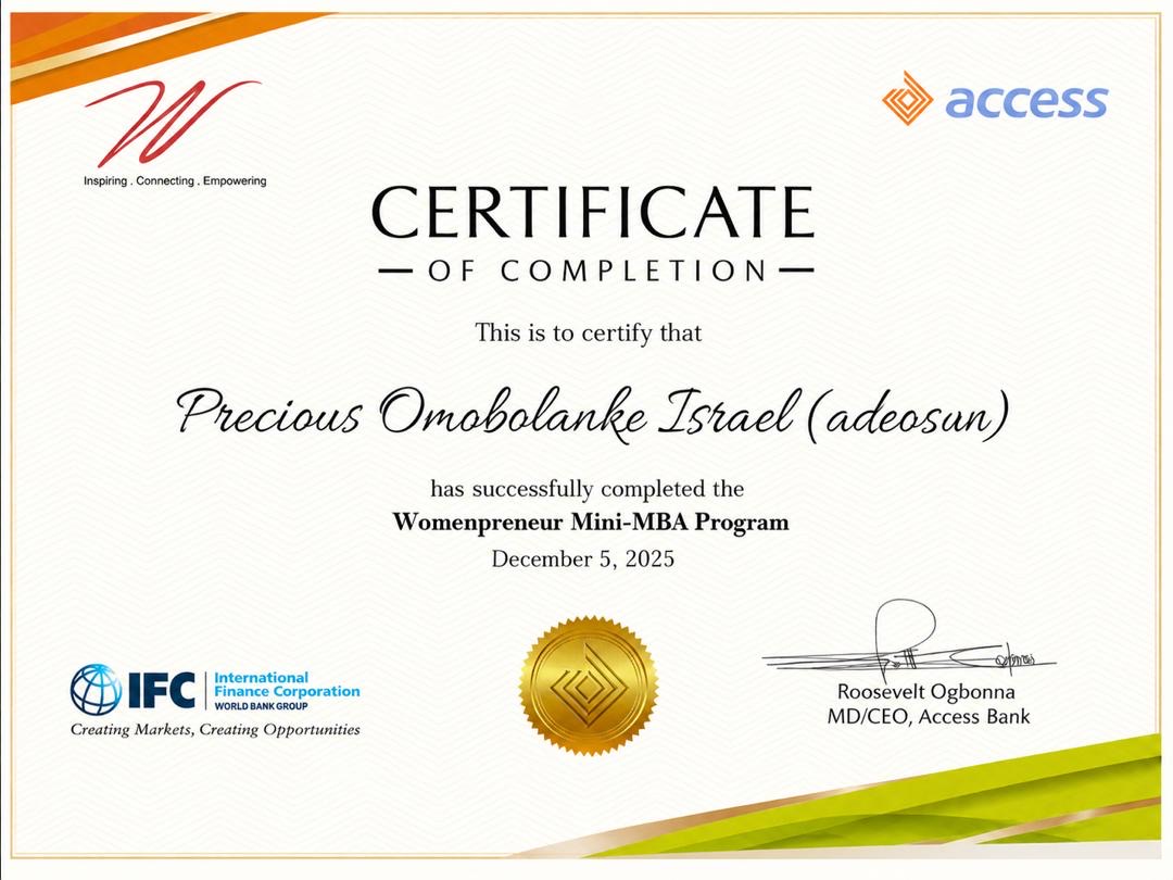 Access Bank Womenpreneur Mini MBA Certificate